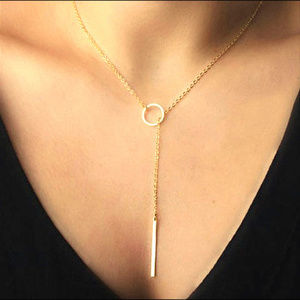 Crystal Necklace Bar Pendant Chain Choker Necklace